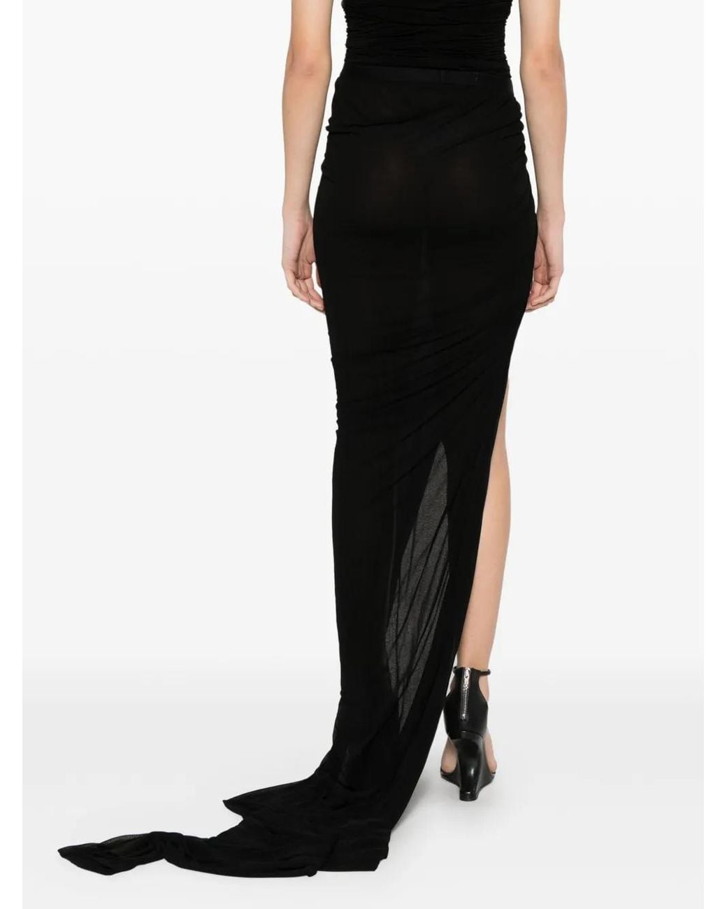 Rick Owens Black Edfu Maxi Skirt