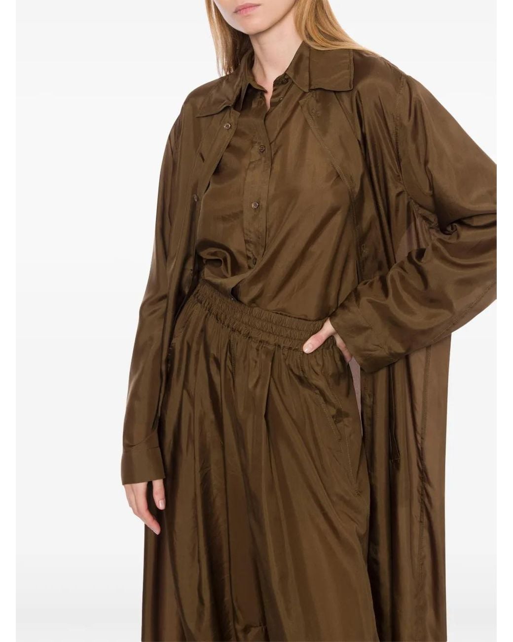 Philosophy Di Lorenzo Serafini Natural Habotai Silk Wash Long Coat