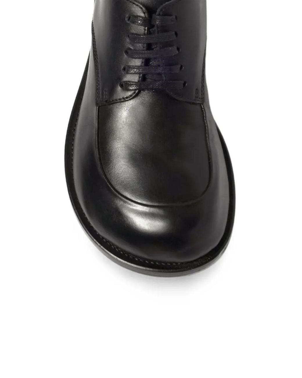 Moschino Black Round-Toe Leather Derby Shoes for men