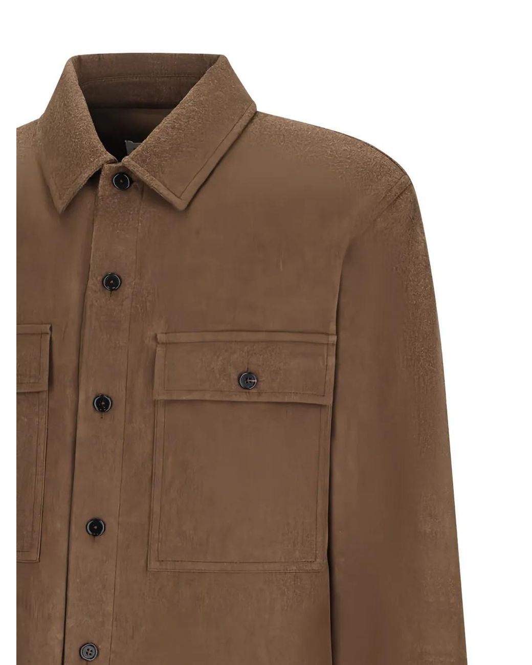 Jil Sander Brown Button-Up Wool Jacket for men