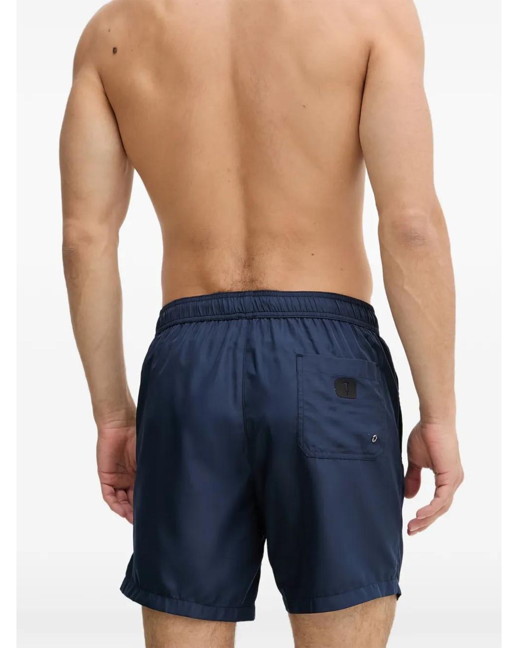 Trussardi Blue Logo-Print Drawstring Swim Shorts for men