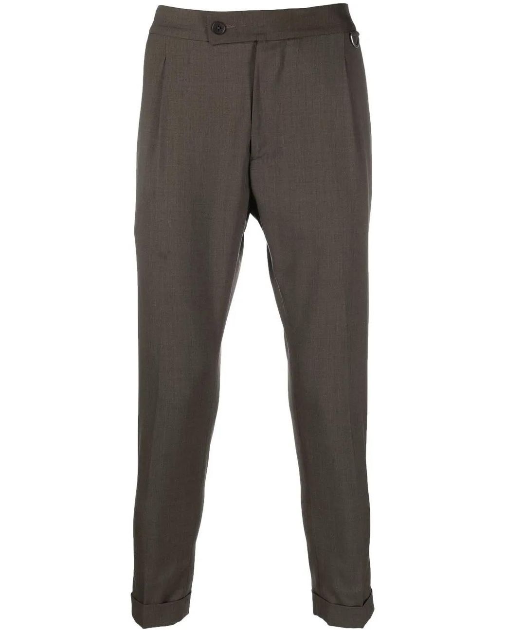 Low Brand Gray Straight-Leg Wool-Blend Trousers for men