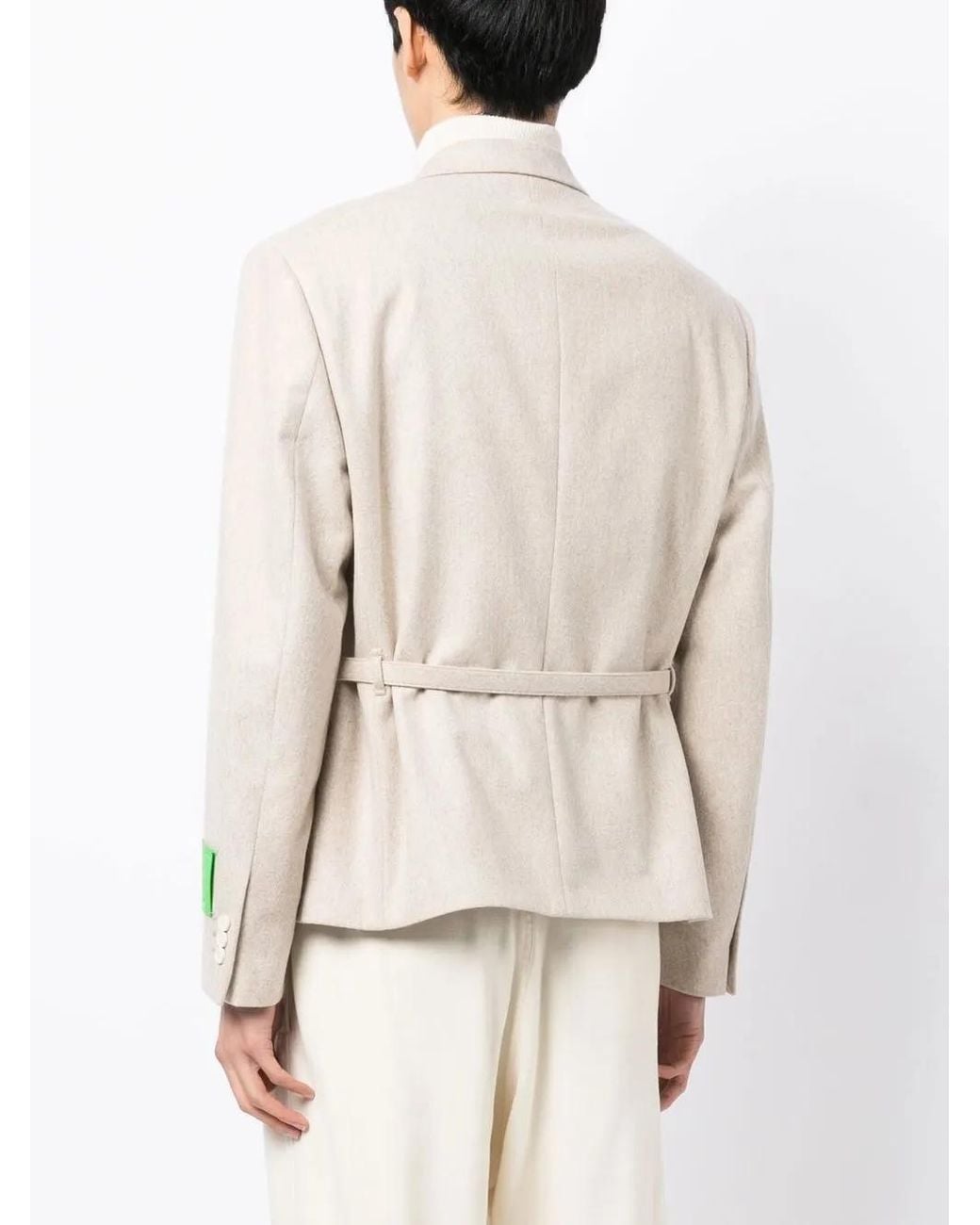 Off-White c/o Virgil Abloh Natural Buckle-Fastened Single-Breasted Blazer for men