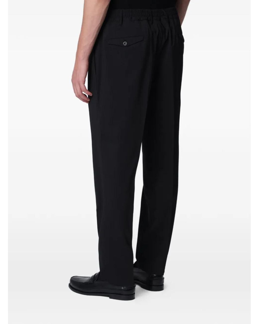 Santaniello Black Irno Pleated Trousers for men