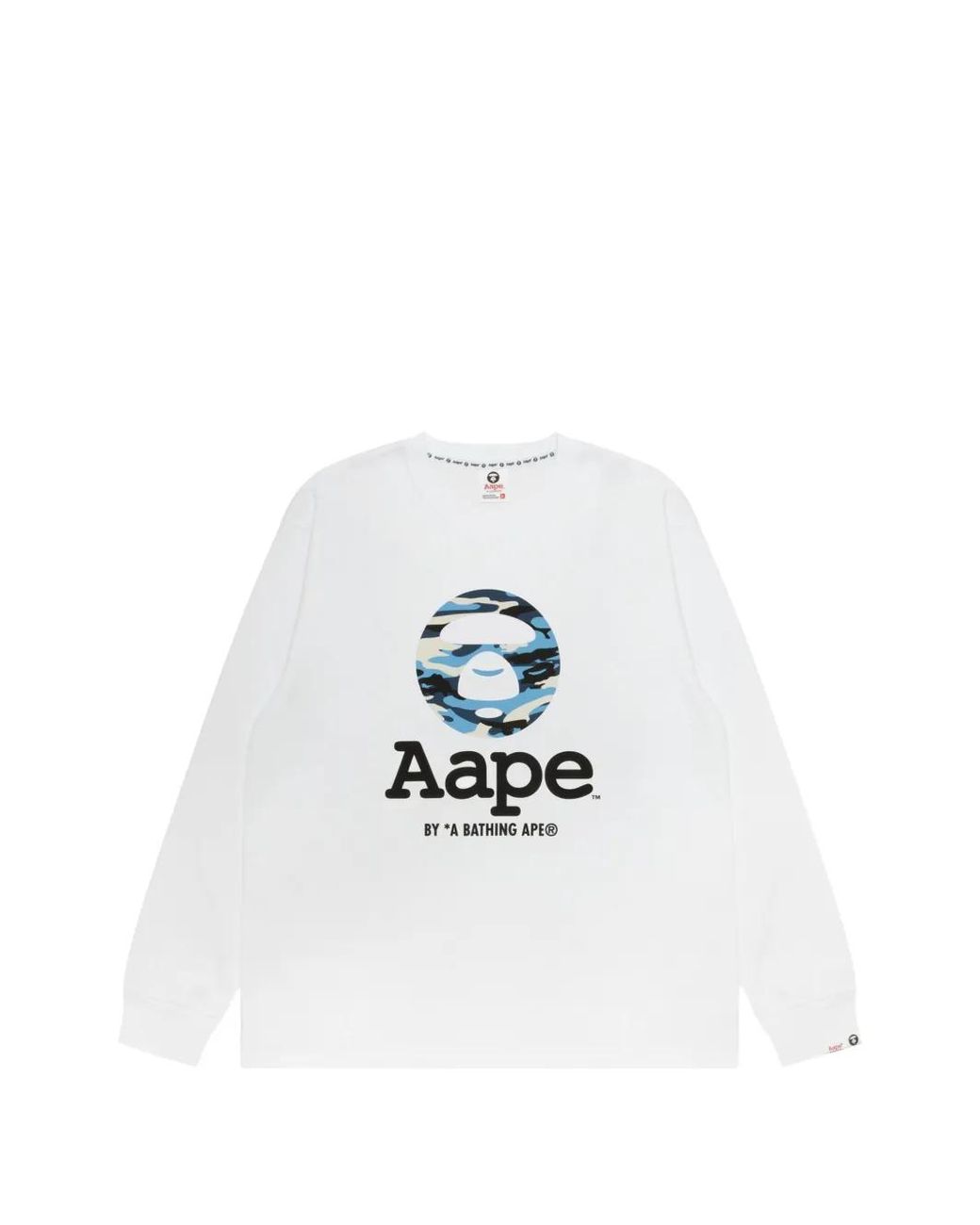 Aape By A Bathing Ape White Aapeunvs Camo-Print Logo-Print T-Shirt for men