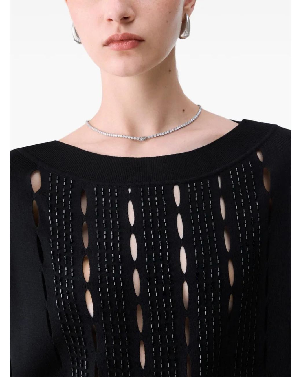 Pull À Découpes Brodées Liu Jo en coloris Black