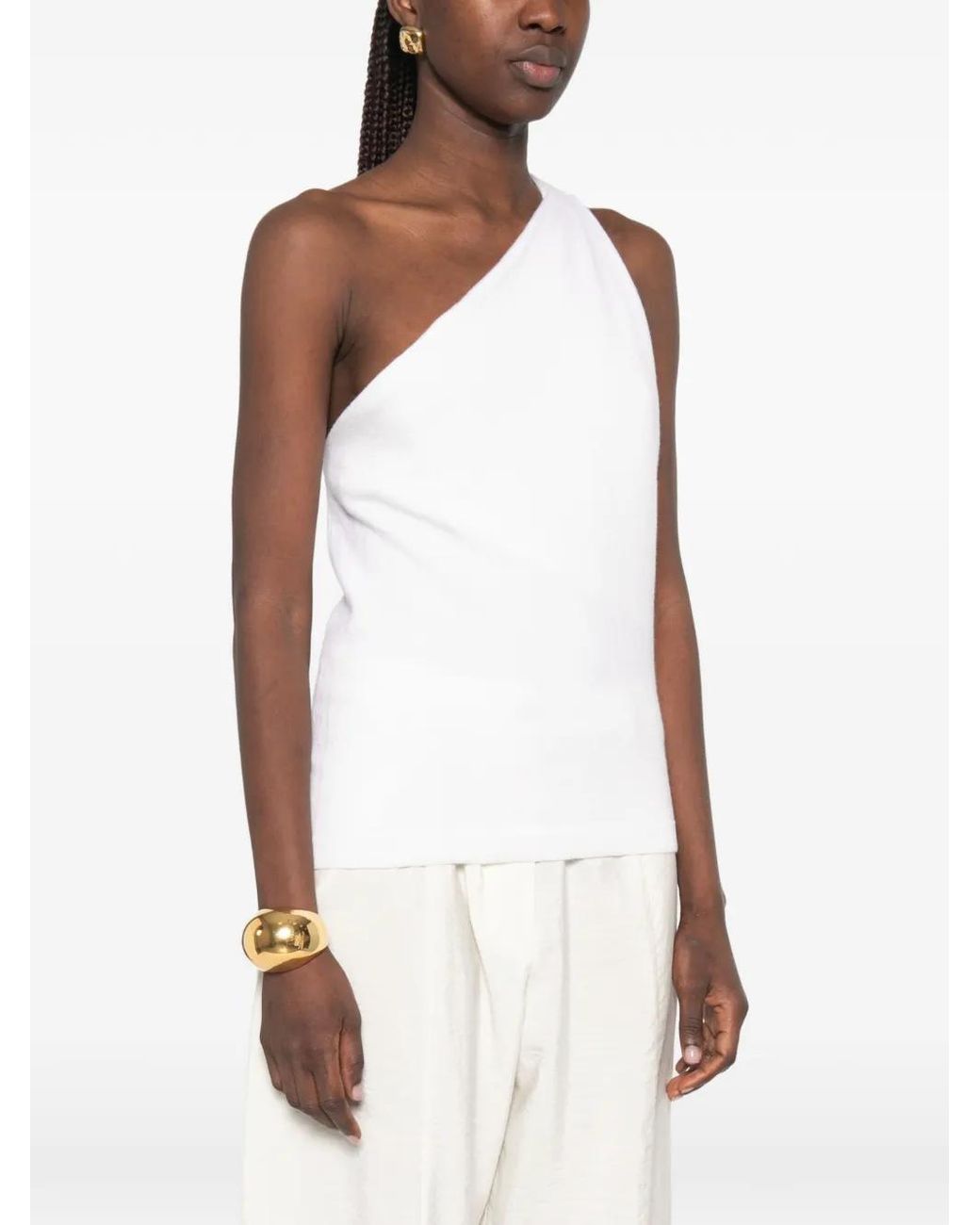 Rohe White One-Shoulder Top