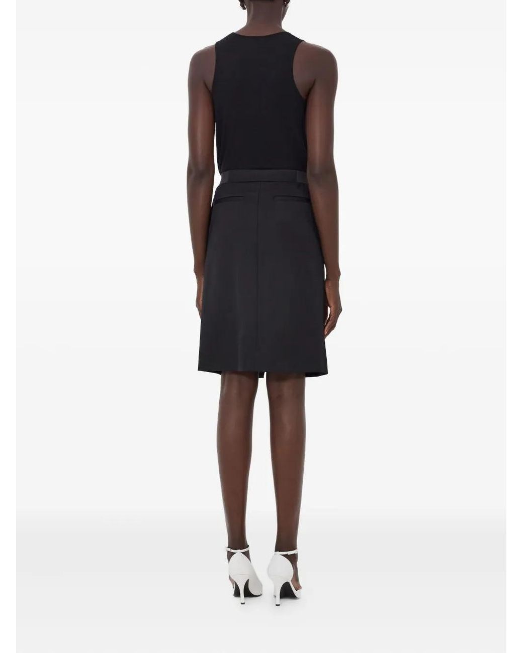 Loulou de Saison Lima Midi-Rok Met Split in het Black