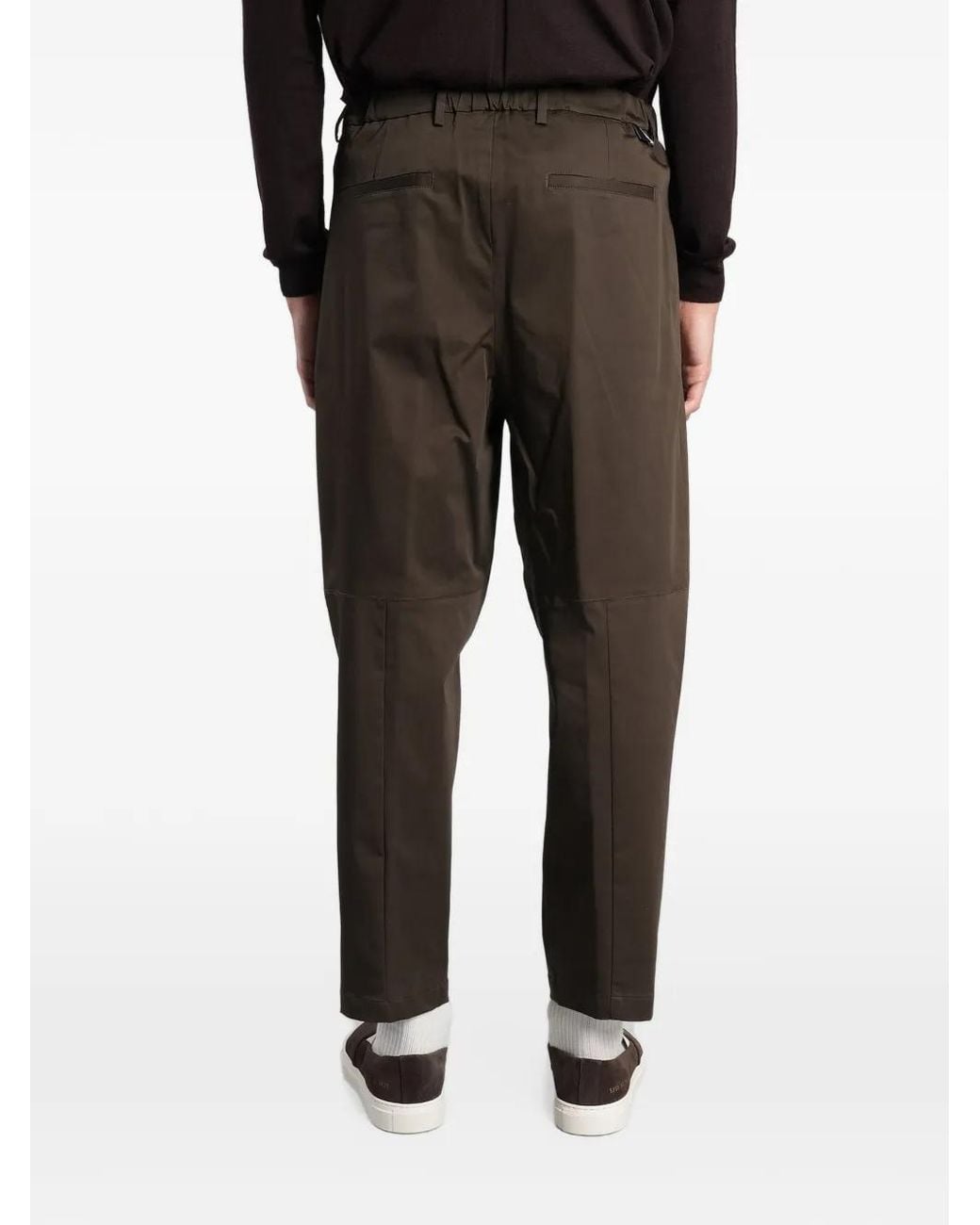 Low Brand Black Amemura Pleated Tapered-Leg Trousers for men