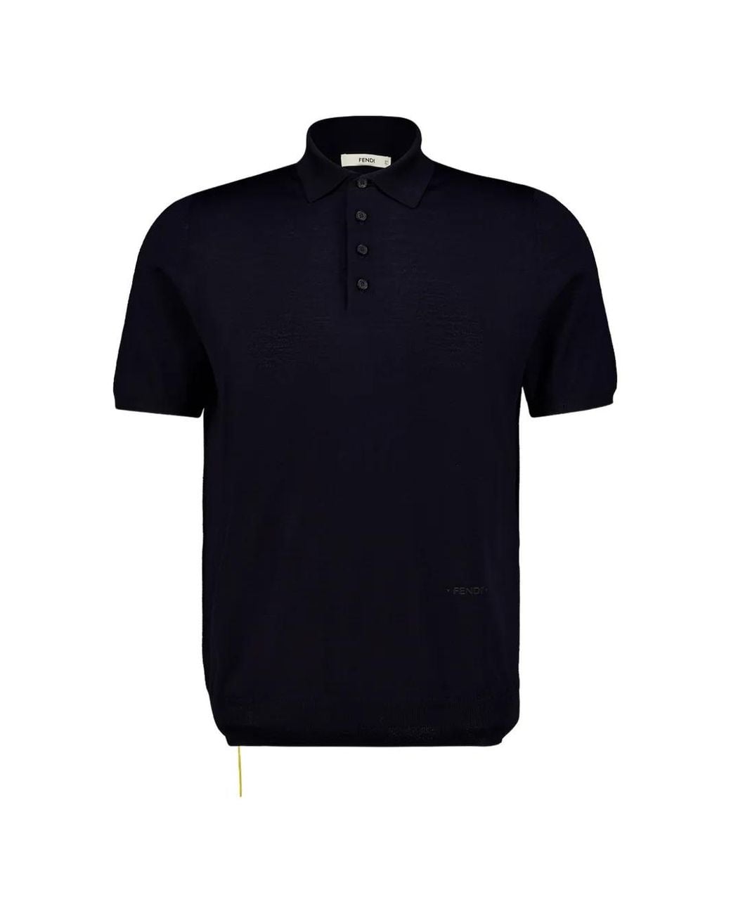 Fendi Blue Short-Sleeve Polo Shirt for men