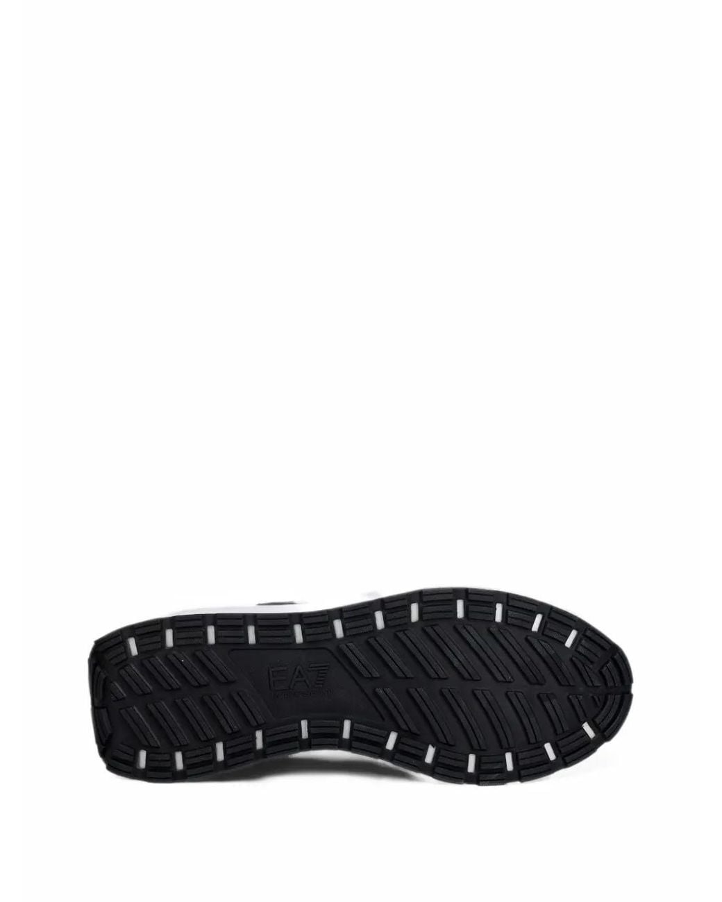 EA7 White Logo-Print Panelled Sneakers