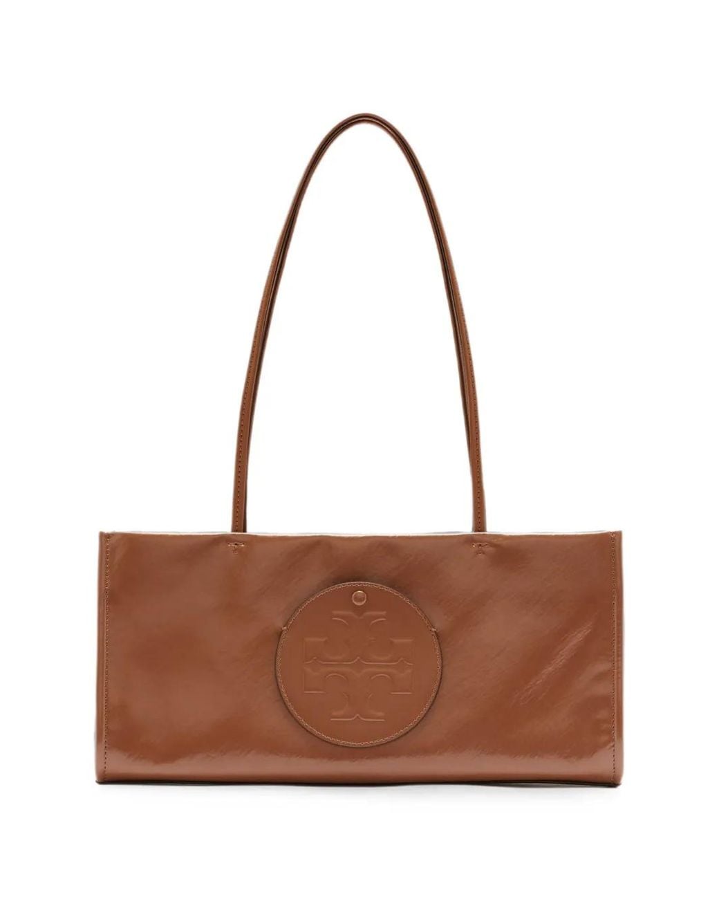 Tory Burch Brown Ella Logo-Patch Shoulder Bag