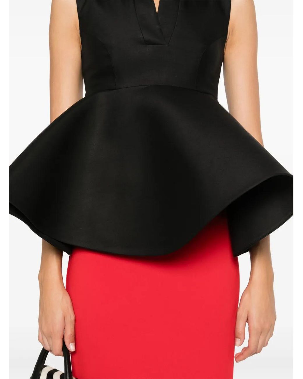 Jacquemus Black Peplum Wool-Silk Sleeveless Top