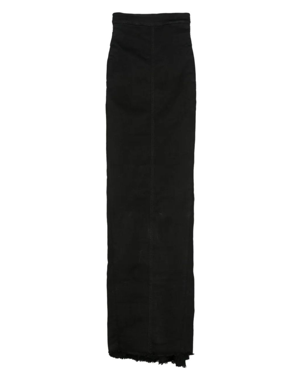 Rick Owens Black Dirt Pillar Denim Maxi Skirt