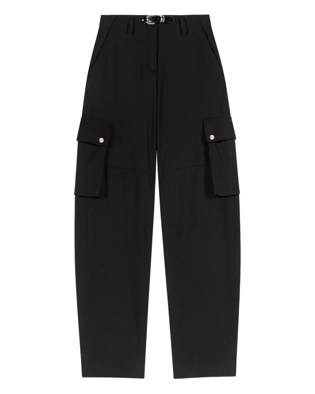Maje Black Buckled Cargo Pants