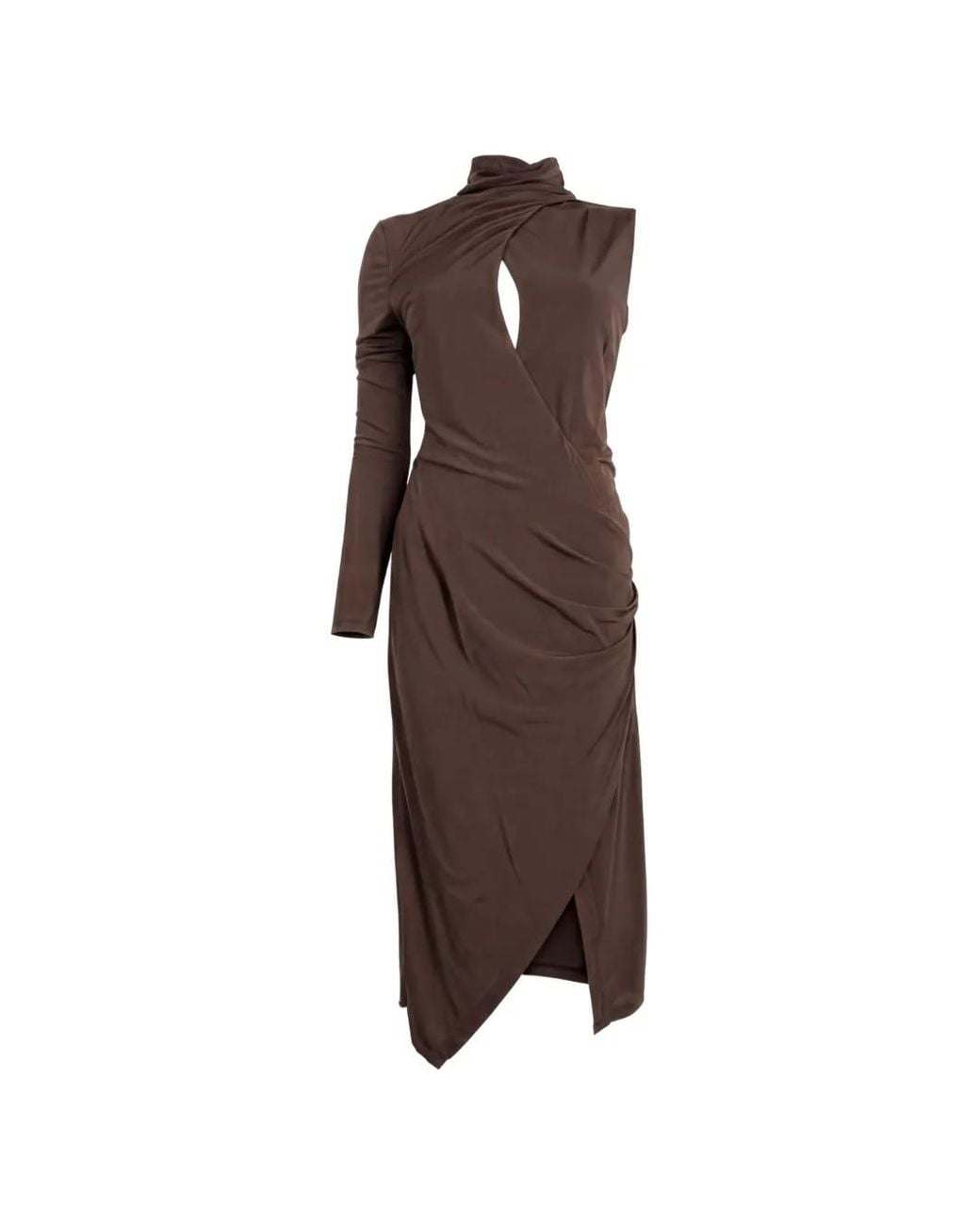 Pinko Brown Viscose Elastane Dress