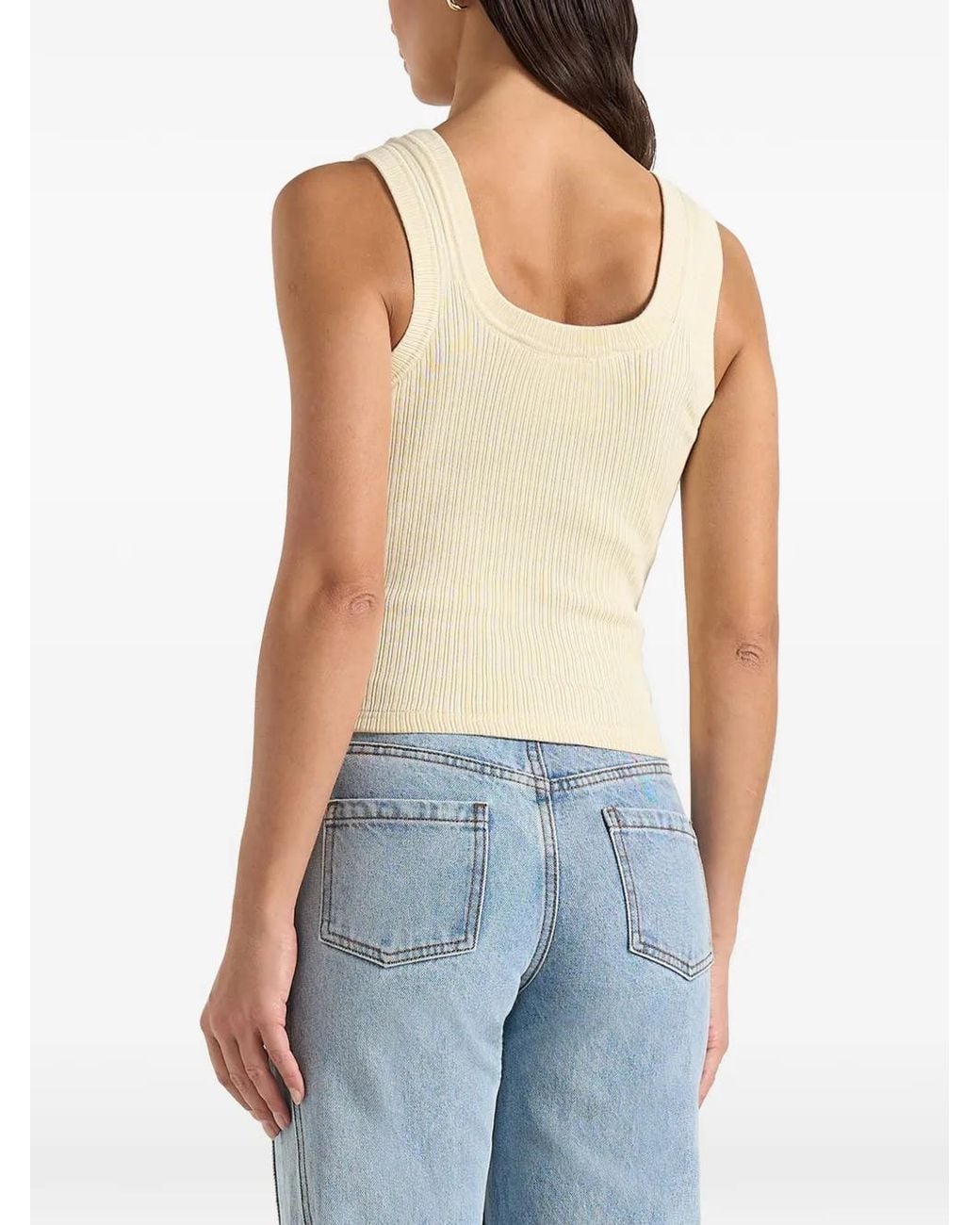 Manière De Voir Blue Liane Scoop Neck Ribbed Vest