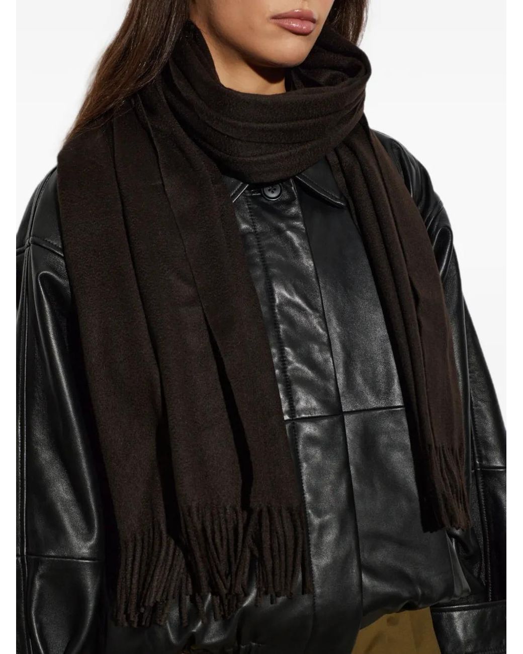 Max Mara Black Cashmere Stole With Logo