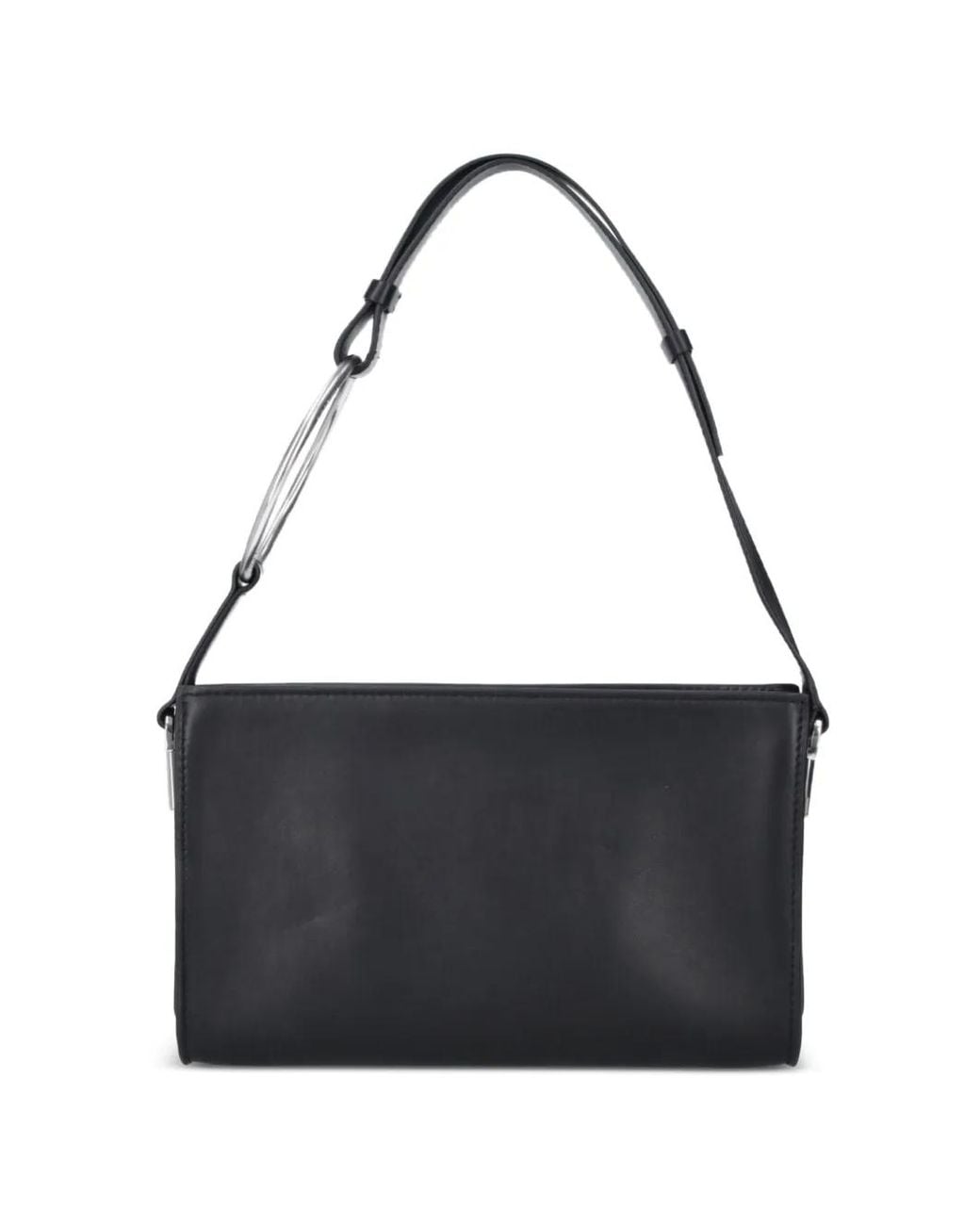 Dondup Black Sac Porté Épaule En Cuir À Détails D'Anneaux
