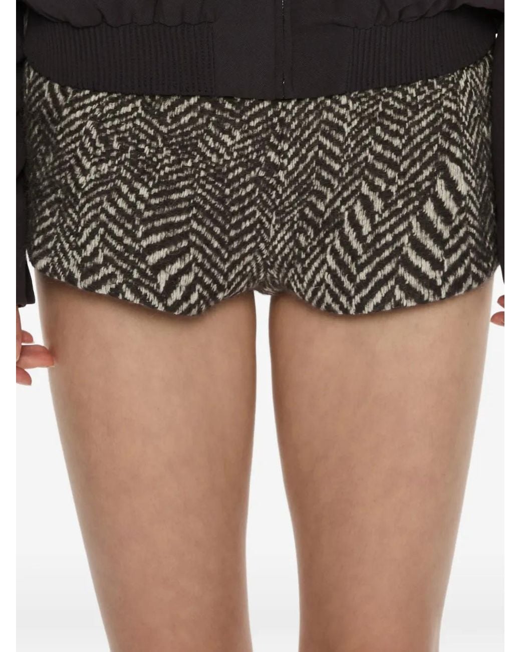 Christopher Esber Black Warped Herringbone Mini Shorts