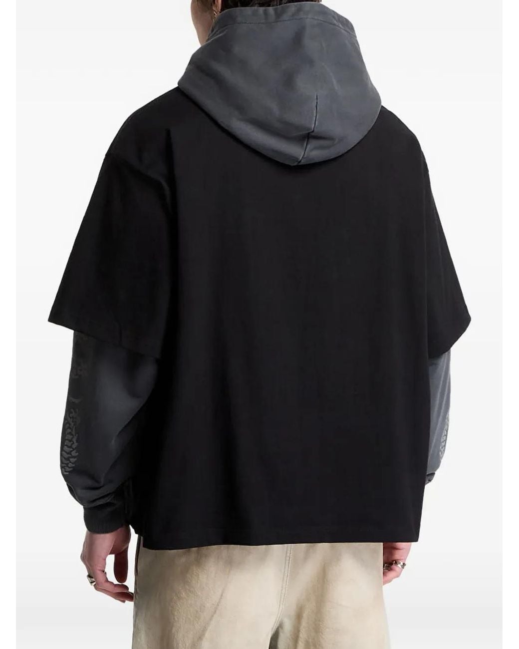 Pleasures Black Dragon Layered Hoodie for men