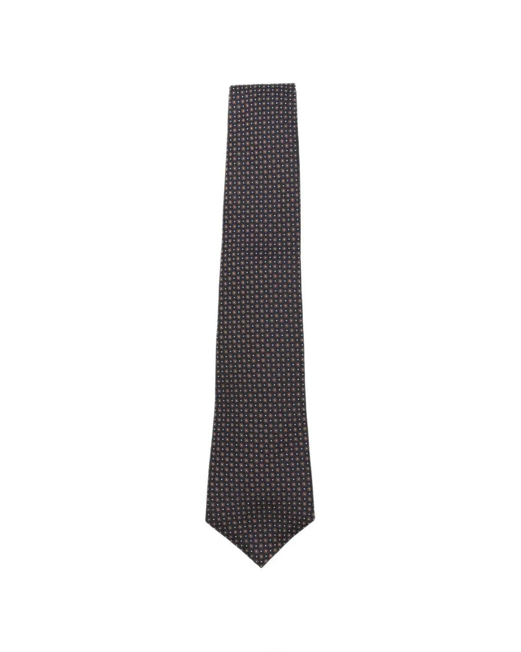 Kiton White Geometric-Pattern Tie for men