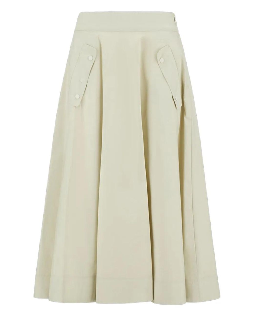 Herno Natural Pleated Pocket-Detail Skirt