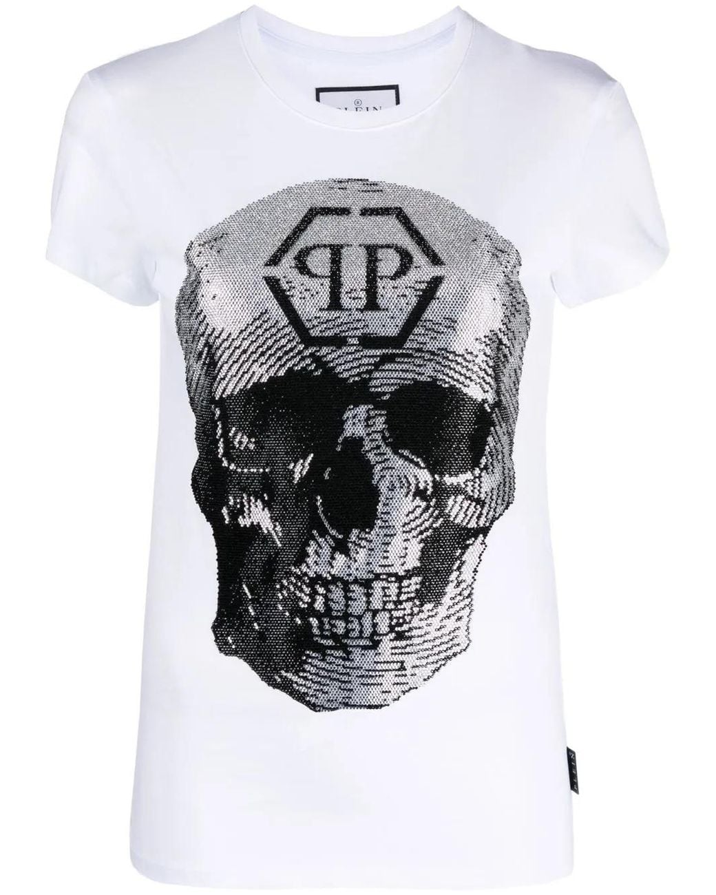 Philipp Plein White Skull Print T-Shirt