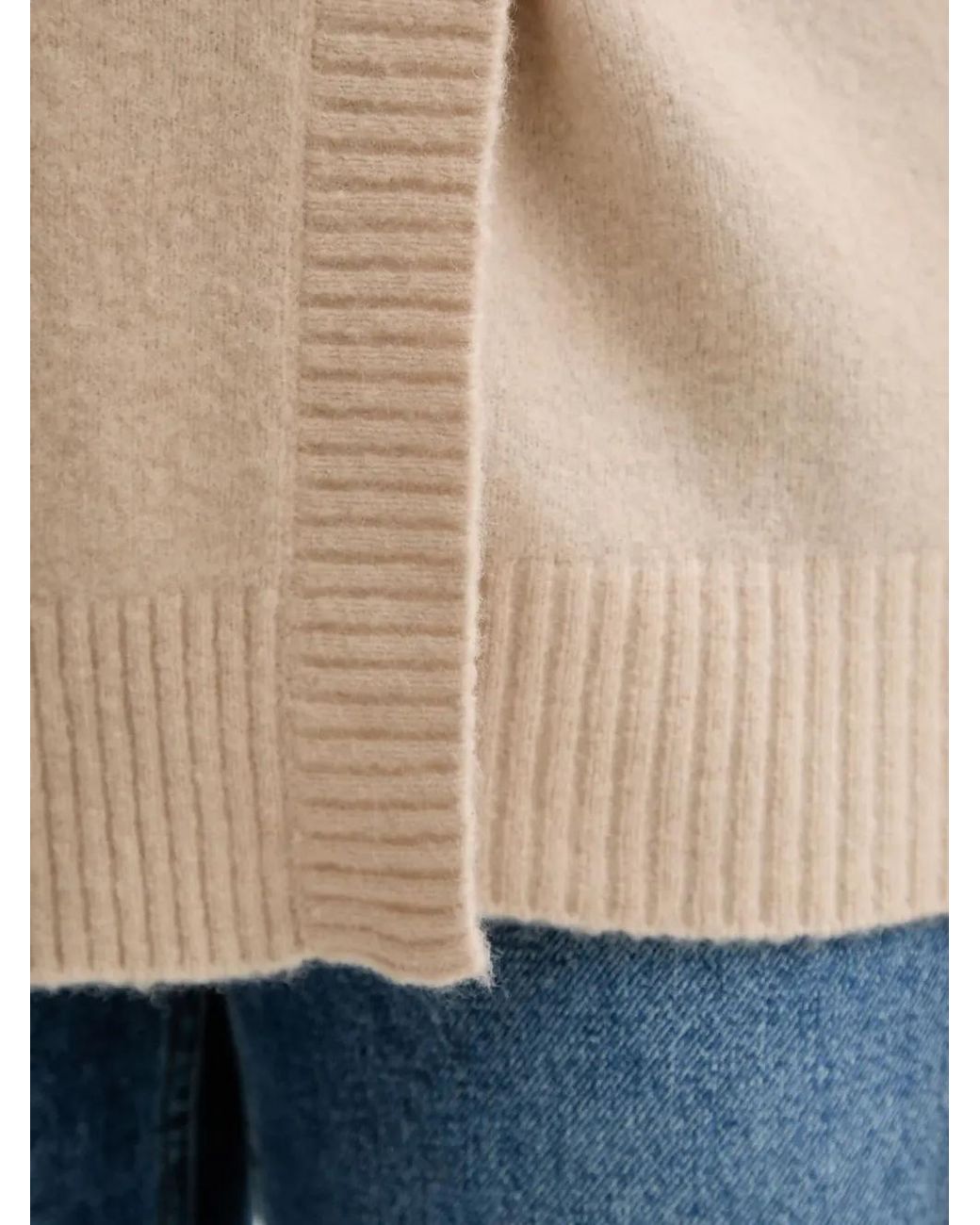 Isabelle Blanche Natural Button-Up V-Neck Cardigan