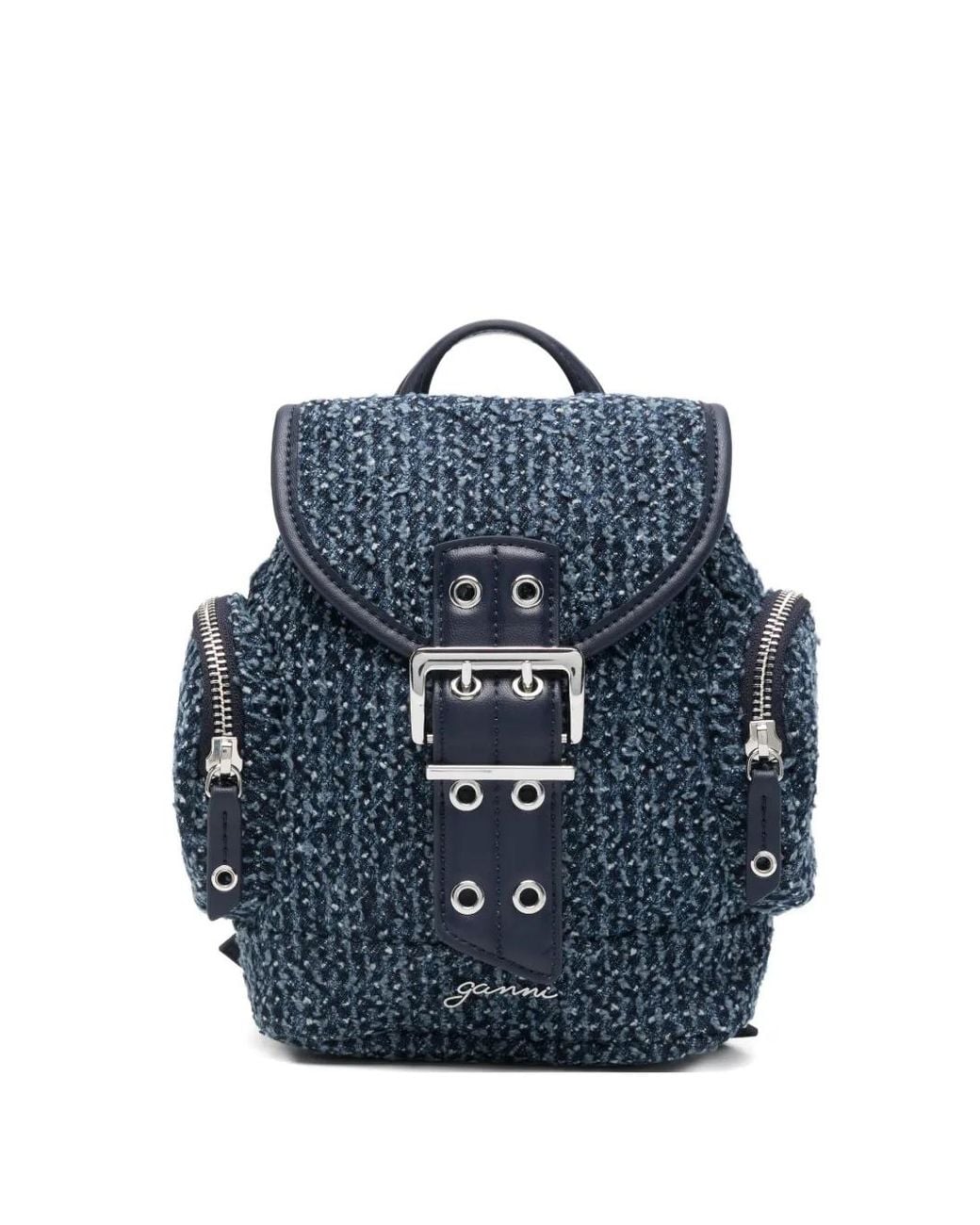 Ganni Blue Bucky Denim Rucksack