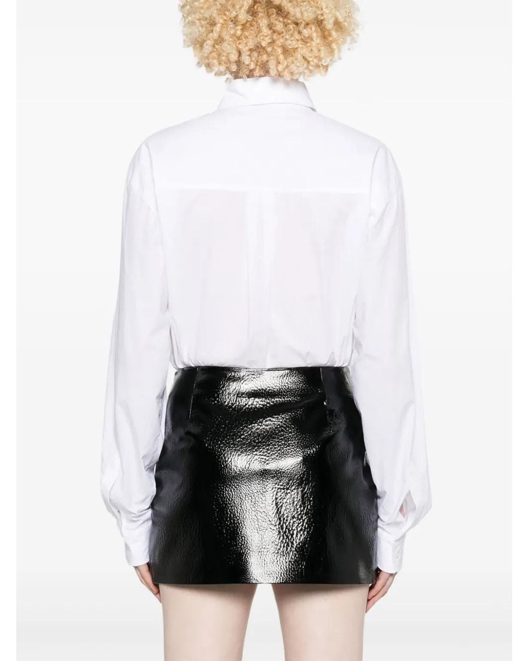 Coperni White Shirt-Style Bodysuit