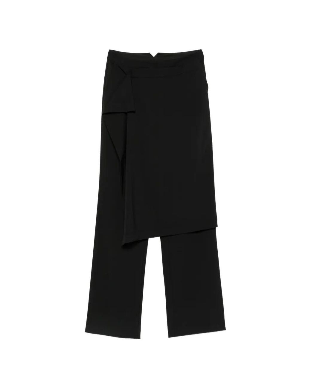 LE SULLY STUDIO Black Layered-Panel Tailored Trousers