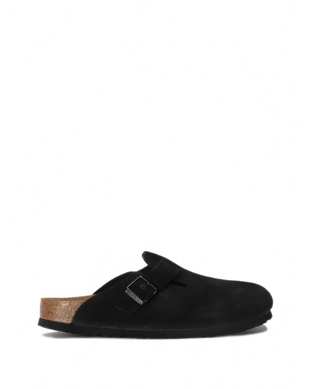 Birkenstock Black Mules Boston En Daim