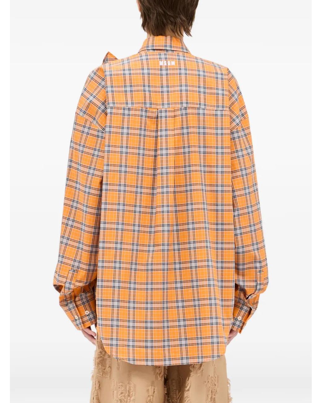 MSGM Orange Hemd Mit Rüschen
