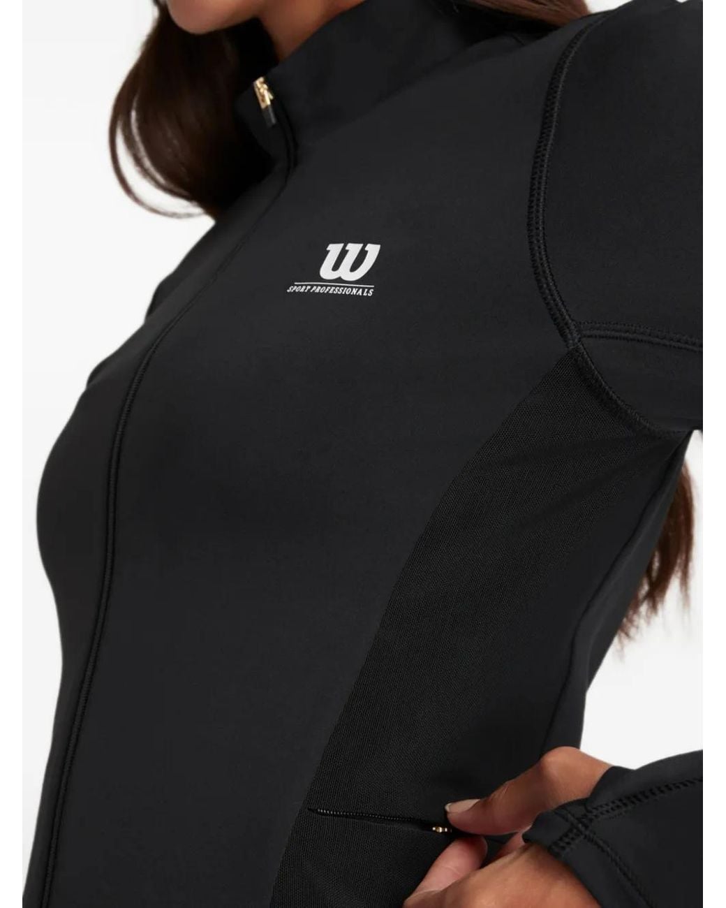 Wilson Black Court 1 Zip-Fastening Sweatshirt