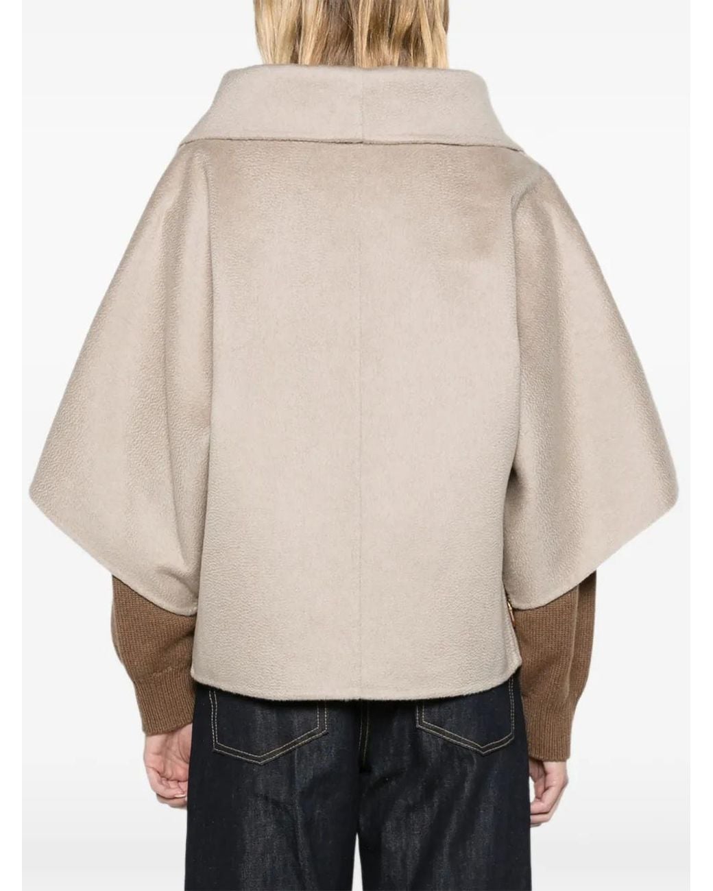 Max Mara Natural Double Cashmere Cropped Coat