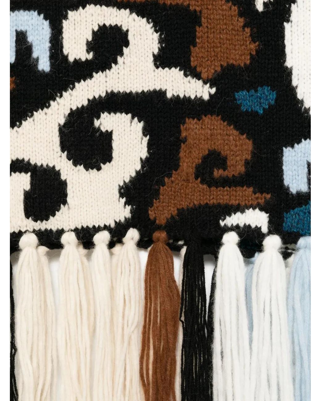 Ermanno Scervino Black Patterned-Jacquard Scarf