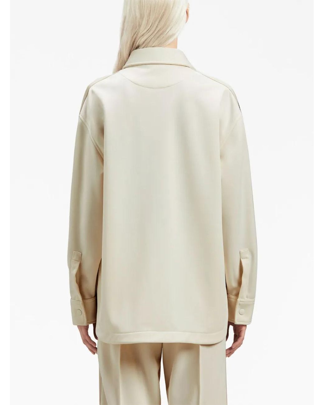 Palm Angels Natural Logo-Embroidered Track Shirt