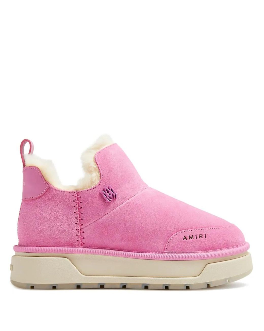 Amiri Pink Malibu Logo-Plaque Suede Boots