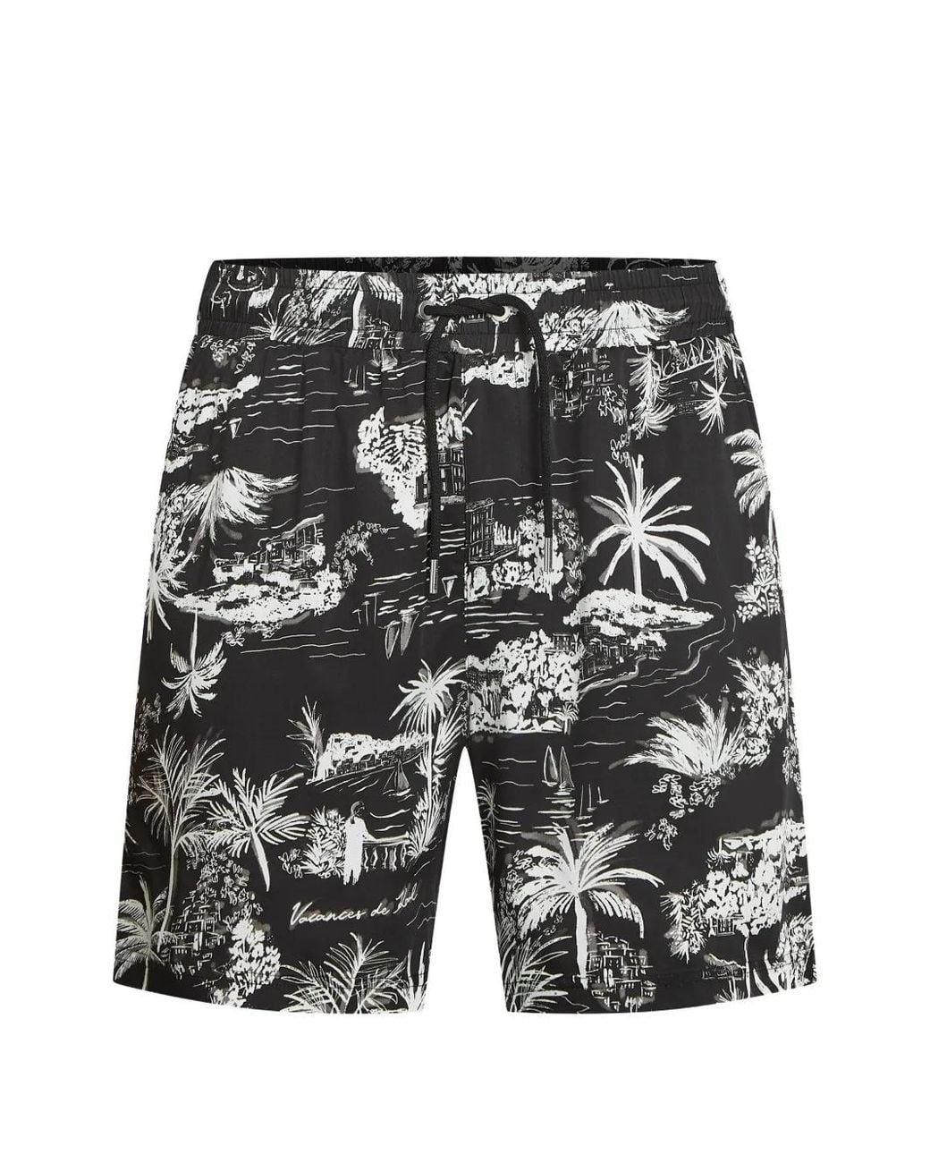 Karl Lagerfeld Gray All-Over Print Shorts for men