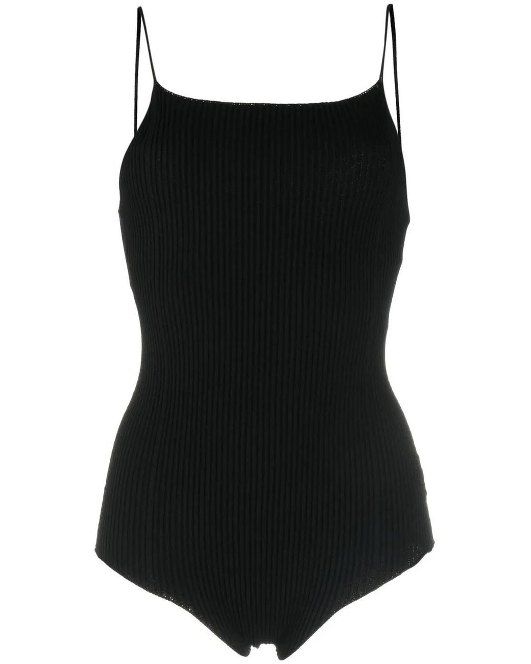 Aeron Black Lourde Sleeveless Ribbed Bodysuit