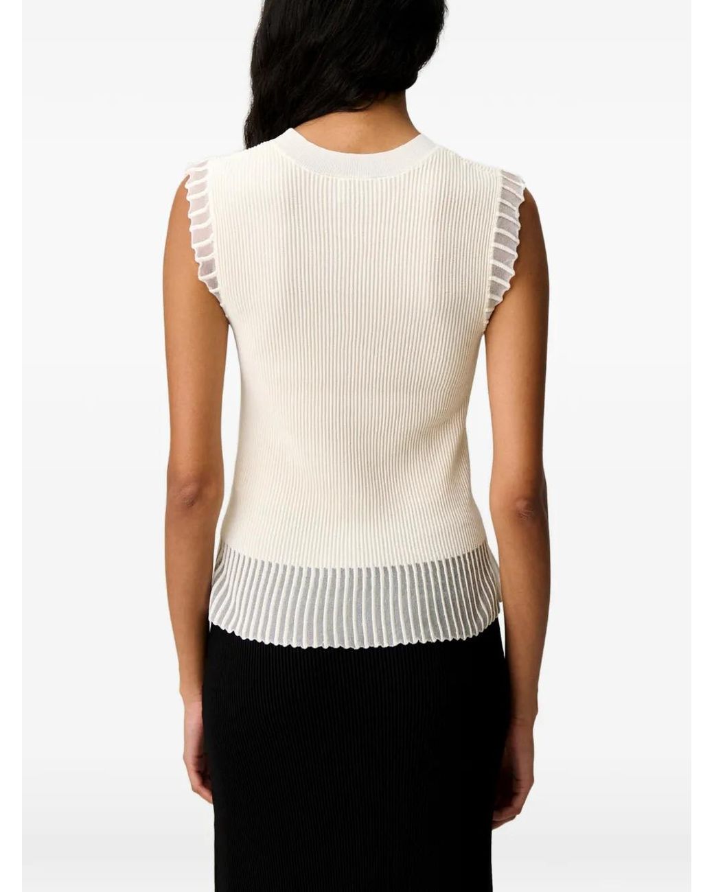 Claudie Pierlot White Haut En Maille À Col Montant