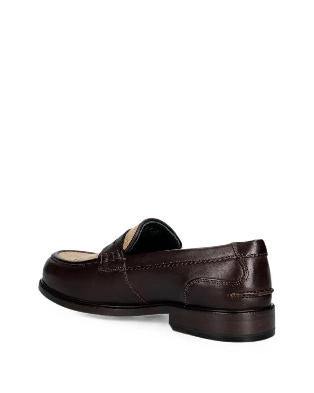 Clarks White Woven-Panel Penny Loafers for men