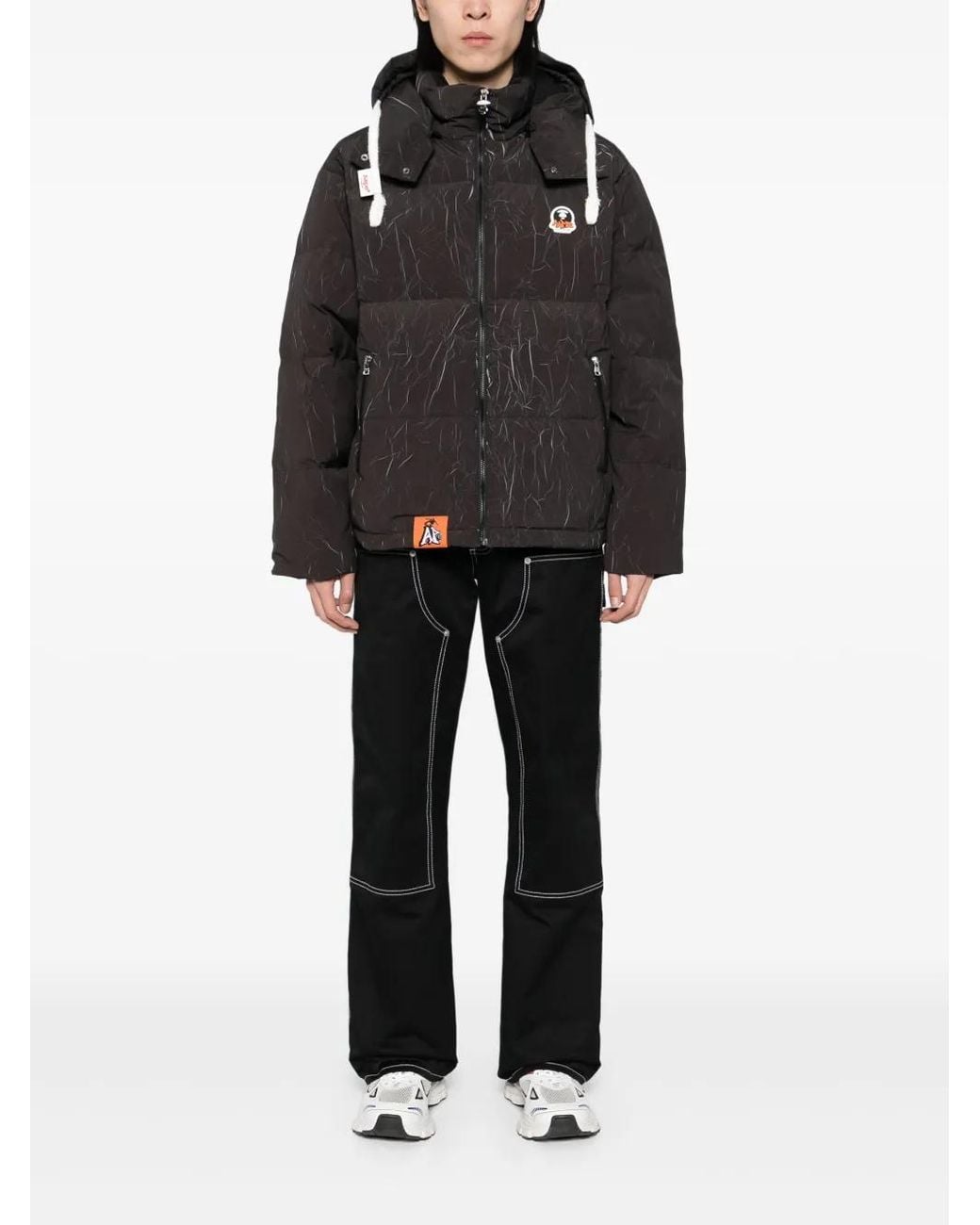 Aape By A Bathing Ape Black Crease Effect Padded Jacket for men