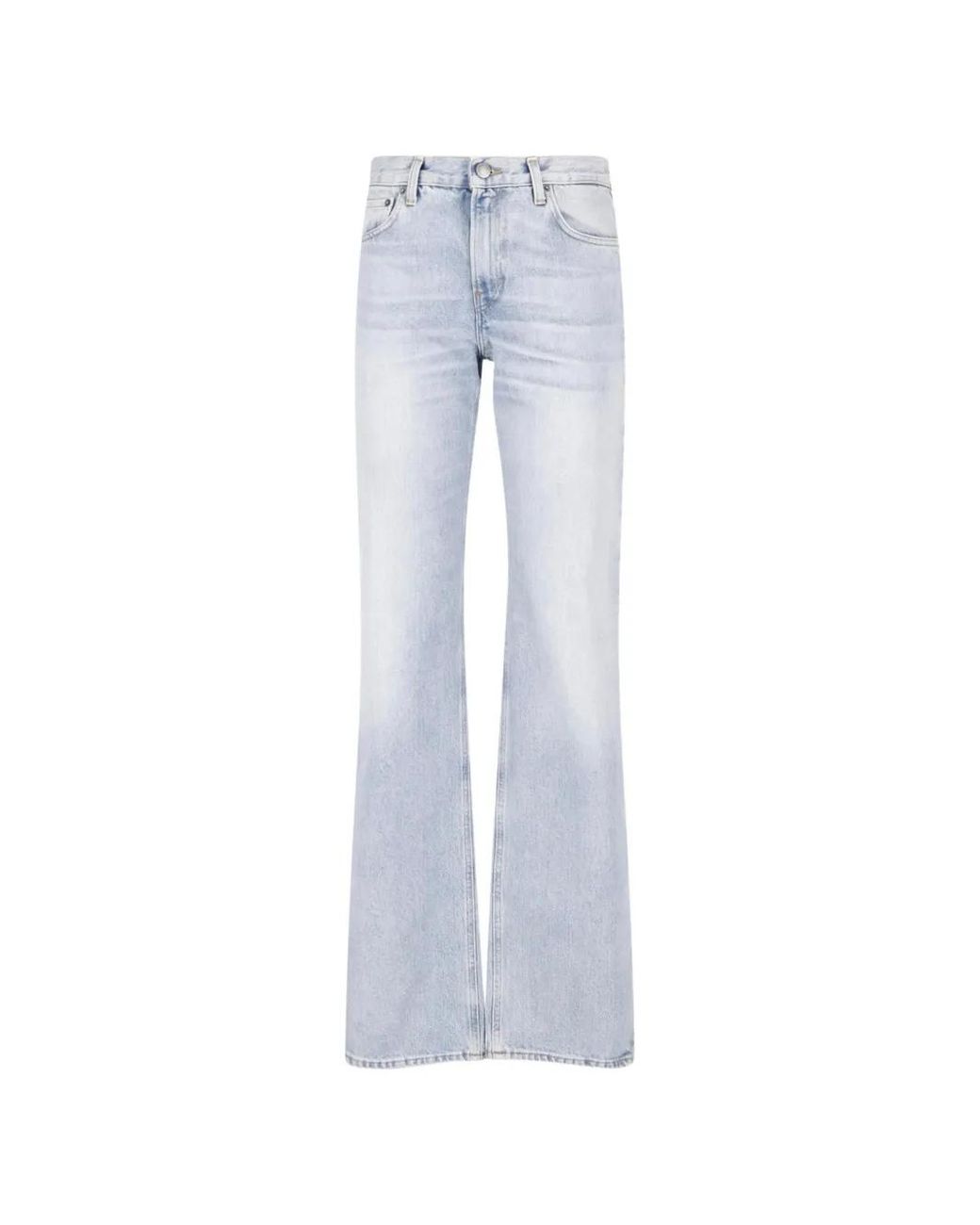 Haikure Blue Star Faded-Effect Flared-Leg Jeans
