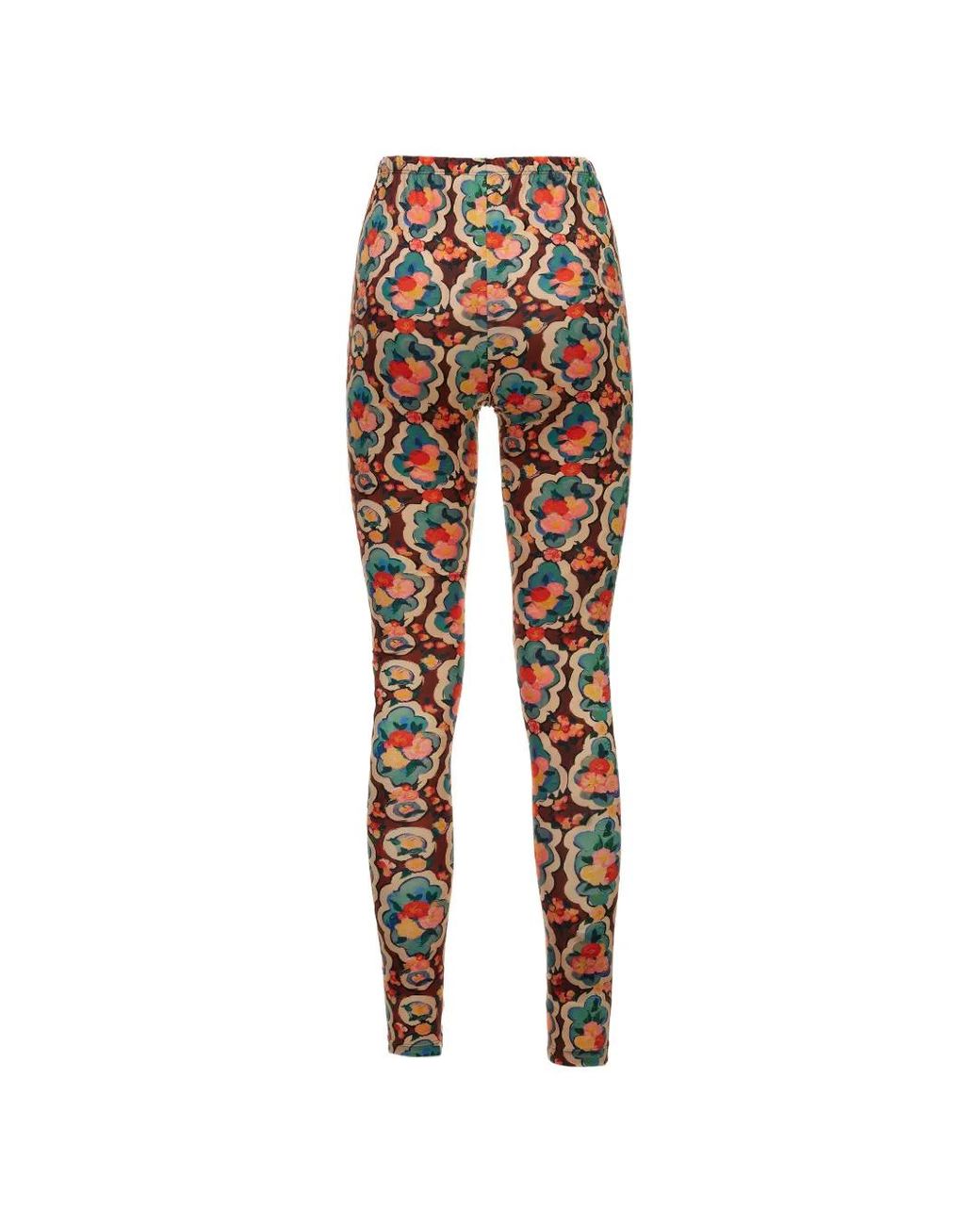 LaDoubleJ Brown Floral-Print Leggings