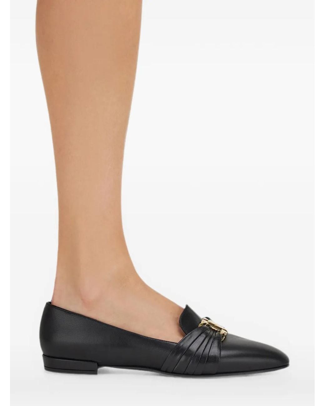 Ferragamo Black Gancini Ornament Loafers