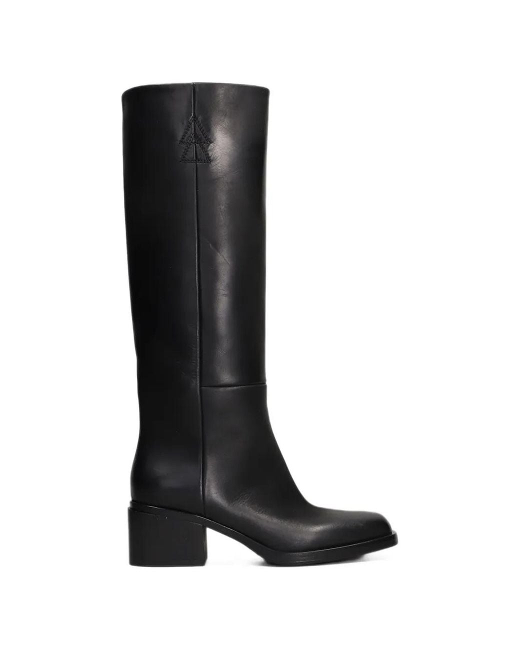 Elena Iachi Black Aramis Ebony Logo-Embroidered Knee-High Boots
