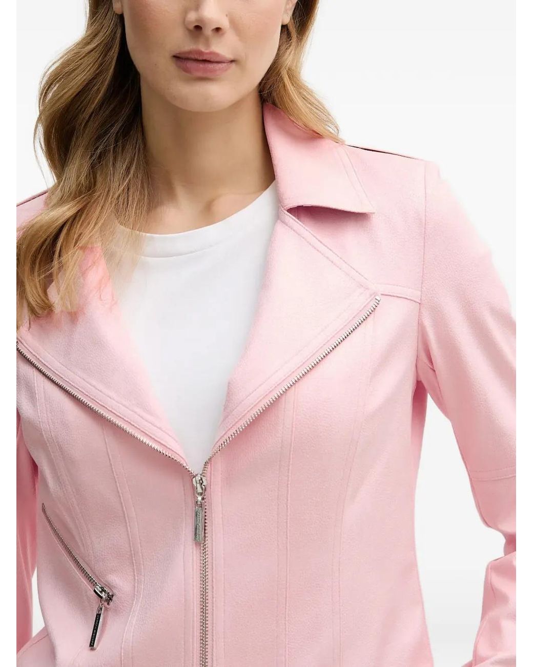 Joseph Ribkoff Red Zip-Up Biker Jacket