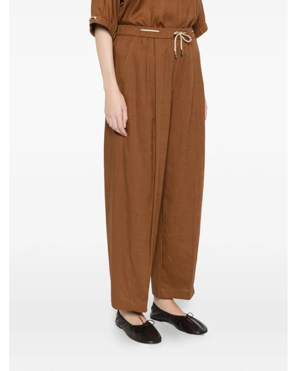Herno Brown Drawstring Trousers